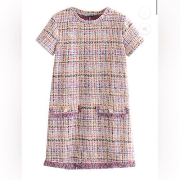 Goodnight Macaroon Dresses & Skirts - Goodnight Macaroon 'Sonia' Short Sleeve Tweed Mini Dress Size S Small